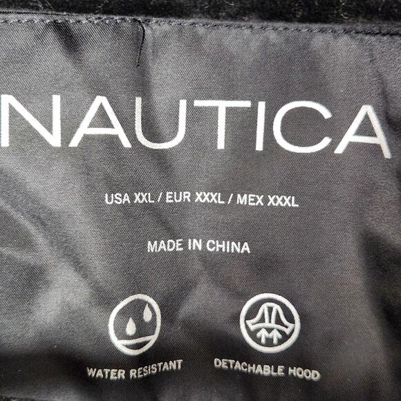 Nautica Jacket Womens 2XL Black Water Resistant Hooded Puffer Faux Fur Trim Coat - Picture 11 of 13